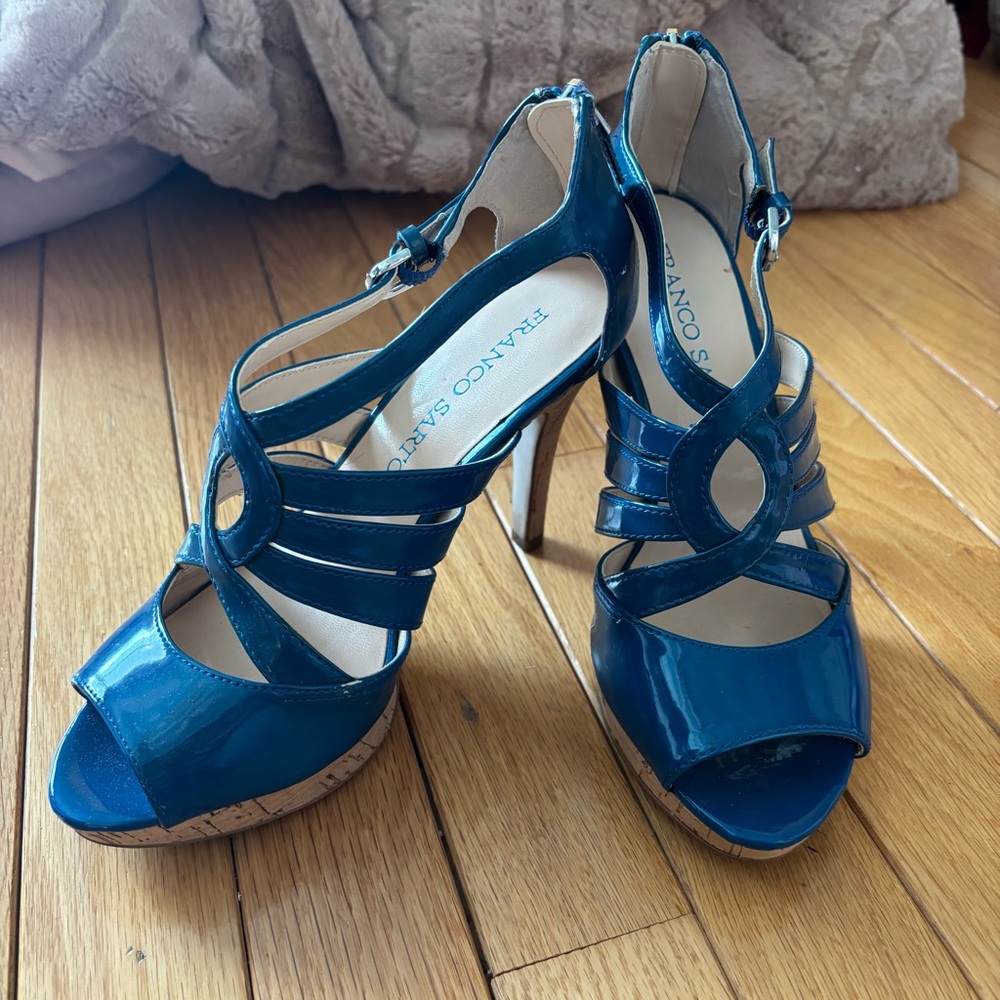 Franco Sarto Women's Blue Strappy Heels
